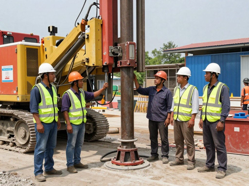 Tim ahli jasa bore pile PT Wijayaborepile dengan peralatan modern